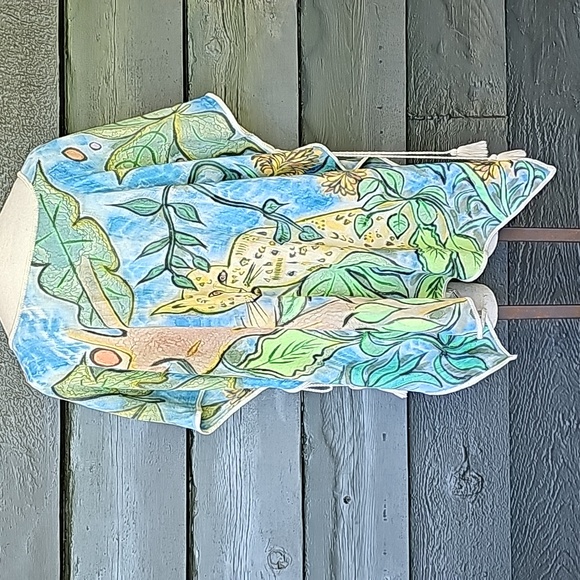 TUINOS Vintage Hand Painted Poncho - Picture 3 of 8